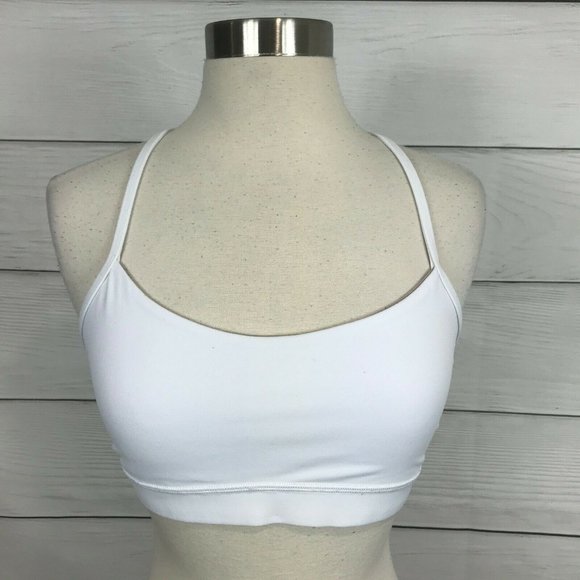 lululemon athletica Other - Lululemon Flow Y Bra Nulu White Size 10 Sports Bra Light Support Yoga Run Gym